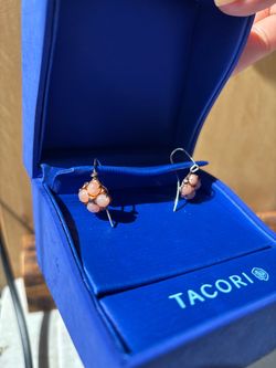 Tacori "Cardinal Rose" earrings feature peach moonstones set in rose gold