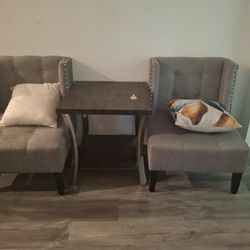 Side Table With Silver Legs