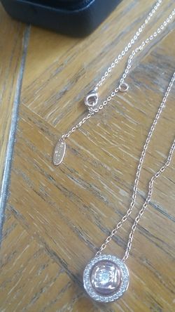 14K YELLOW GOLD PLATED ROSE DIAMOND NECKLACE
