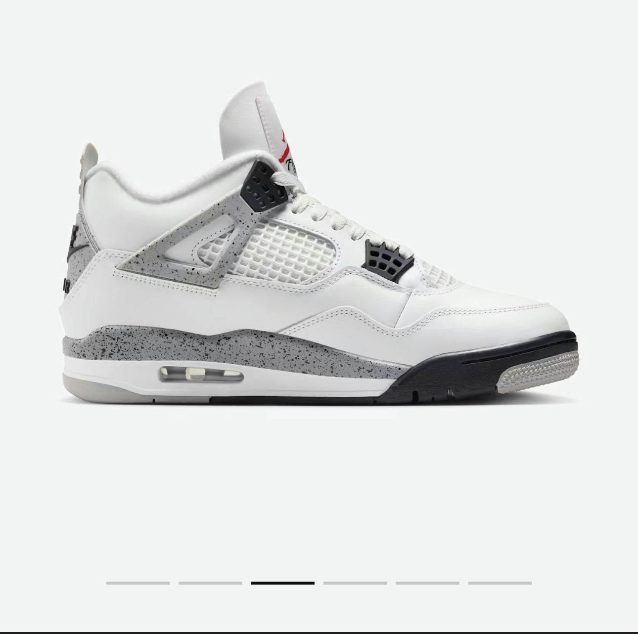 New!! Nike Air Jordan 4 Retro "White Cement" Mens Size 10.5