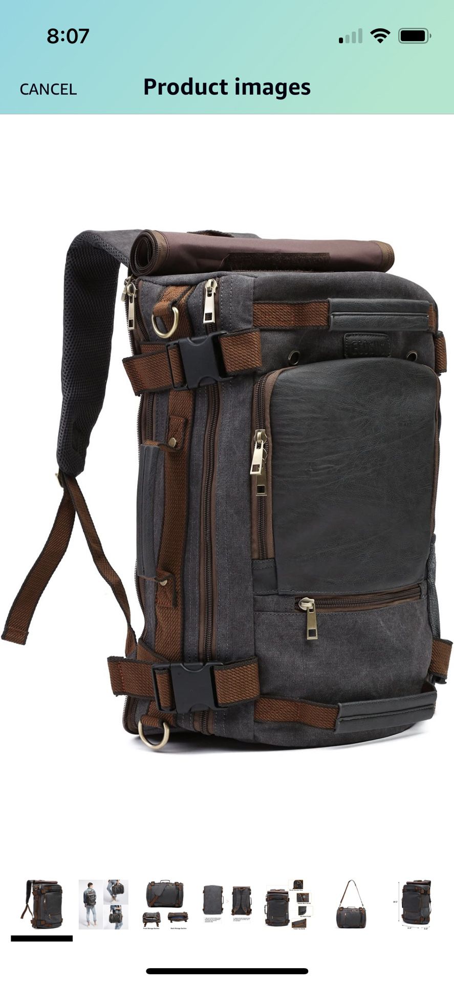 Canvas Backpack/ Laptop Bag
