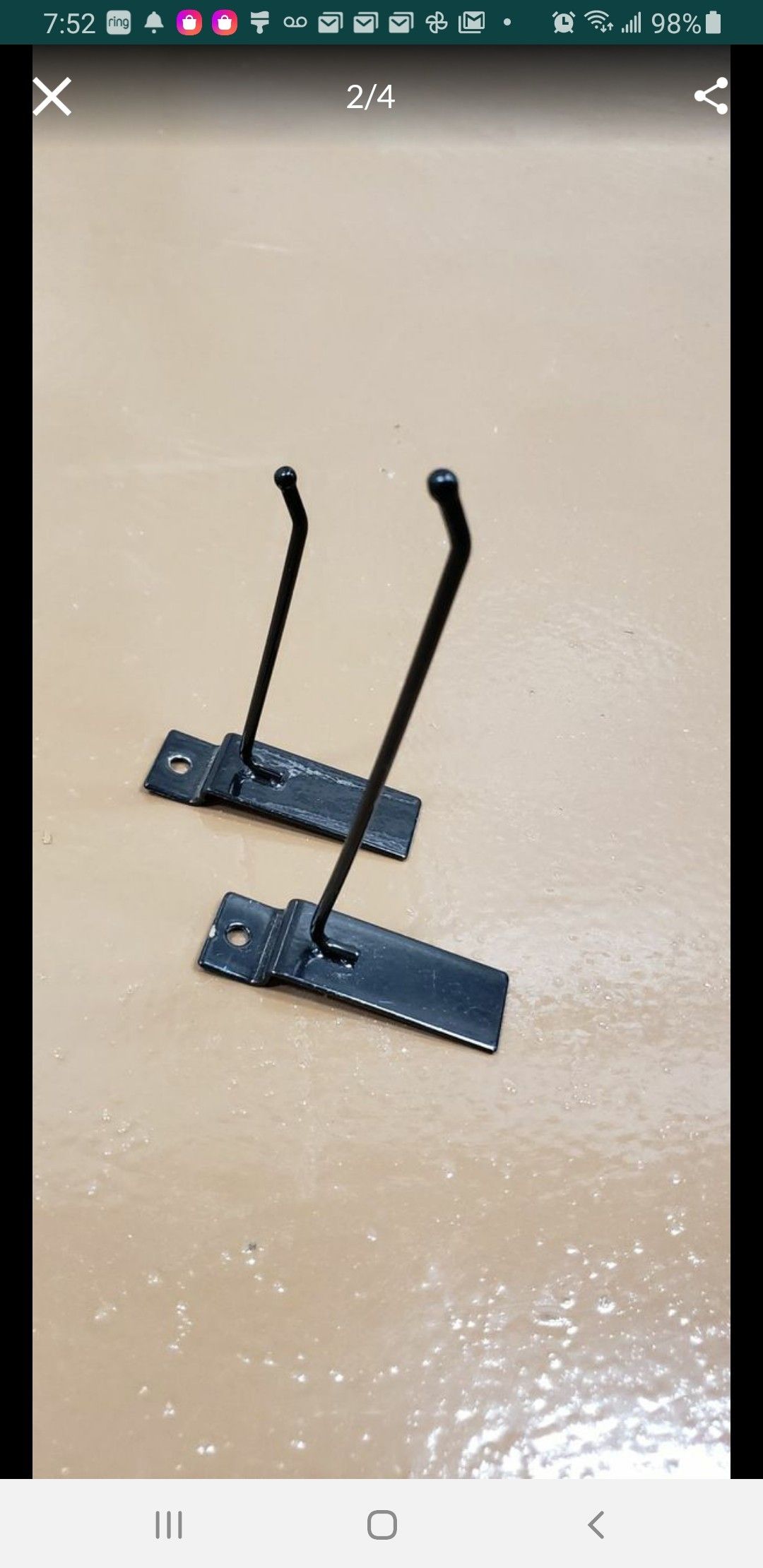 Slatwall Peg hooks 4inch & 6 inch, Retail store, display, hang products.