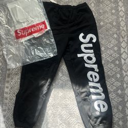 Black Supreme Sweatpants