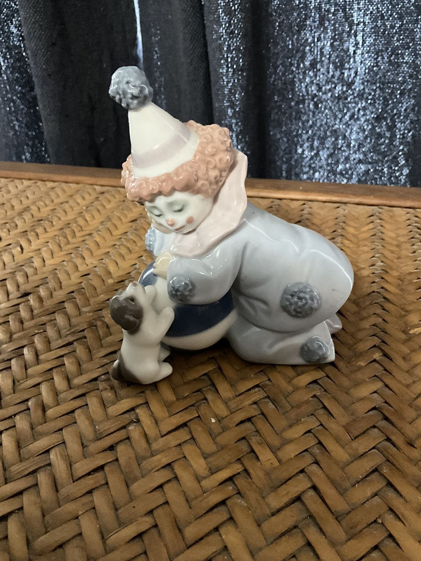 Lladro Clown Figurine Pierrot Dog And Ball # 5278 Spain
