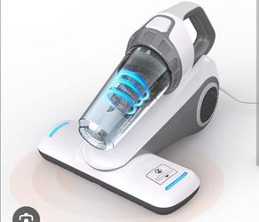 Qijun Anti-Allergen Handheld Bed Vacuum Cleaner Machine, Mattress Vacuum Cleaner with 15KPa Suction, UV-C Light, Washable HEPA Filter for Deep Clean F