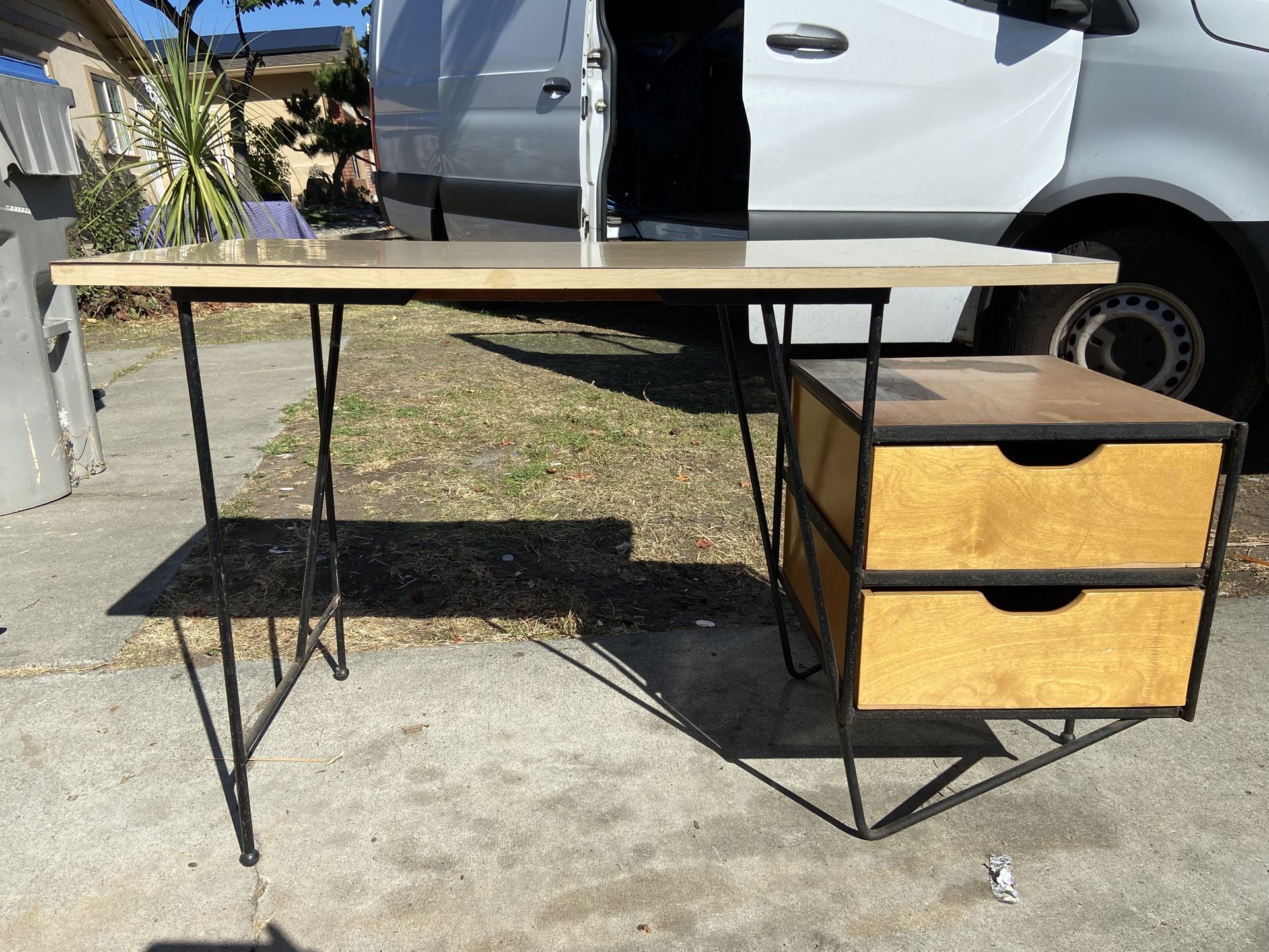 Mcm Floating Iron Desk By Alta Vista Of California 