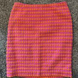 Tocca Pink and Orange Knee-Length Pencil Skirt