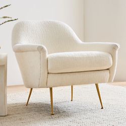 Set Of West Elm Boucle Arm Chairs