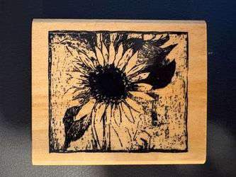 Sunflower Wood Mounted Rubber Stamp