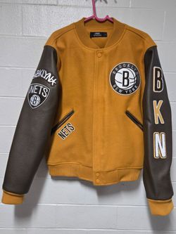 New Pro Standard Brooklyn Nets Jacket / Wool Varsity Coat / Large