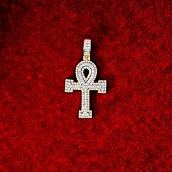 Ankh Gift Pendant made in 10K Gold and 1/2 CTW of Diamonds