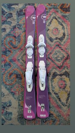 Rossignol Temptation Pro Girls Kids Youth Skis Ski Set Downhill