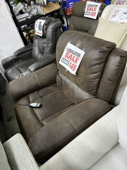 Brown Faux Leather Power Recliner Chair not working