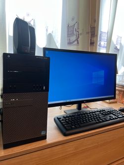 Dell OptiPlex Desktop PC Setup - Intel i5 / 8GB RAM / Win 10 + LG Monitor & Speakers