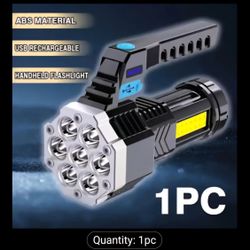 1pc Ultra-Powerful 7 LED Flashlights High Lumens Rechargeable Pocket High-Brightness USB Rechargeable Built-In Battery COB Side Light 4 Modes Super Po