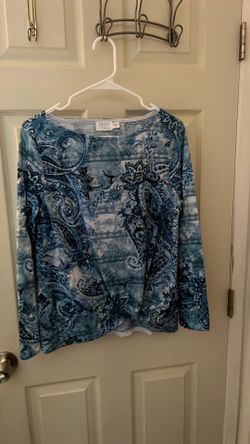 TIME AND TRU GOLD STUDDED BLOUSE TOP SZ M 8-10