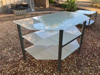 Metal and glass table / tv stand