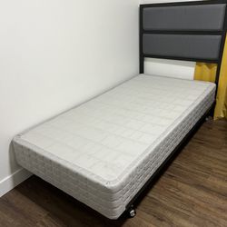 twin bed frame and headboard + spring box