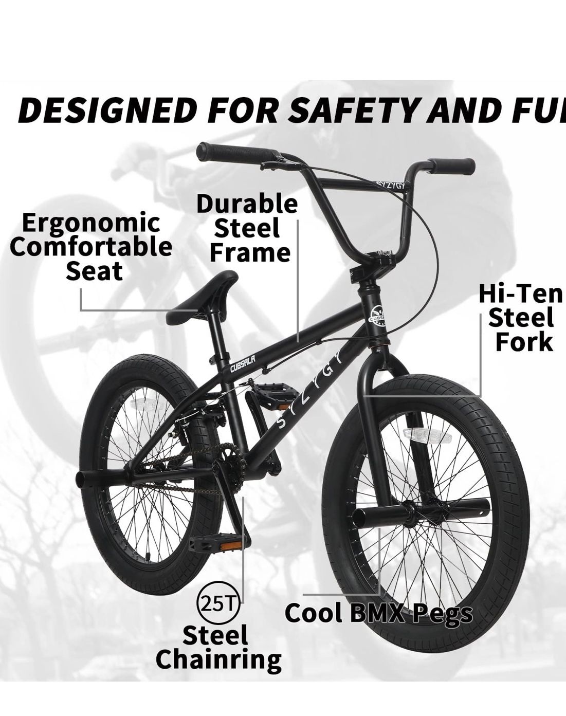 Syzygy 20 Inch Freestyle BMX Bikes for Ages 6+, Teens