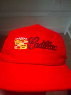 Vintage Cadillac Embroidered Red Snapback Hat