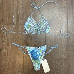 New GG Blue Floral Bikini Set