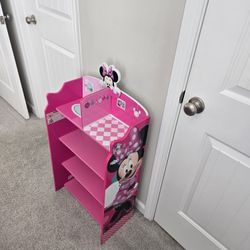 Kids Mini Mouse Book Shelf w/matching Toy Box