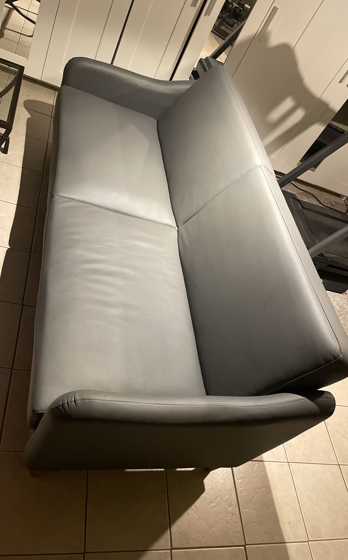 Cyren twin 77” Faux Leather Split Back Sofa