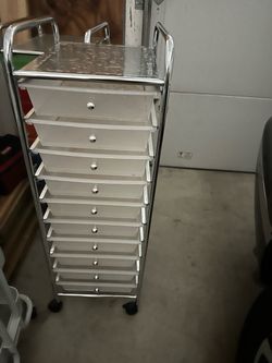 Rolling Storage Cart with 10 Drawers