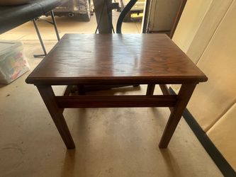 Wooden End Table with Lower Shelf