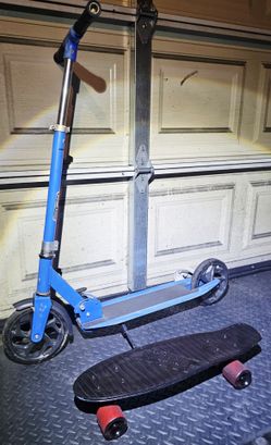 Blue Kick Scooter with Large Wheels
