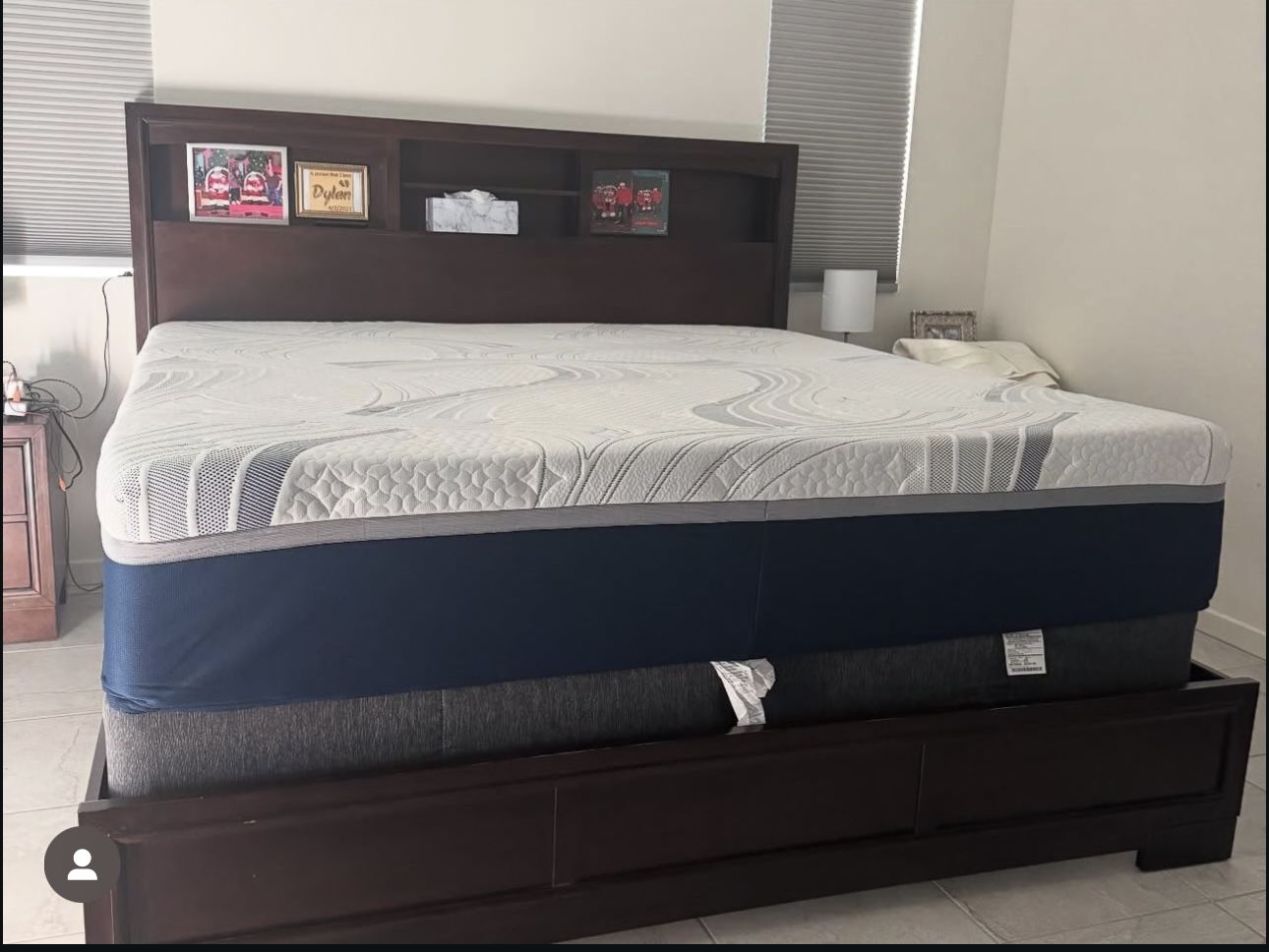 Bedrame King With Mattress and Box Spring