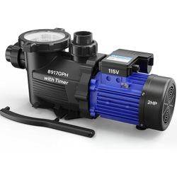 HP InAbove Ground Pool Pump with Timer 8917GPH 115V Glossy Black $201.00
