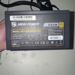 HIGH POWER 850W Power Supply, 80 Plus Gold Certified PSU