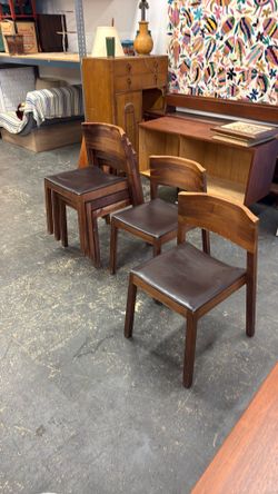 Walnut Stacking Dining Chairs