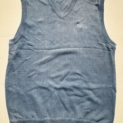 Pre Owned Izod Club Sweater Vest Golf Sleeveless V Neck Light Blue Men Size XL
