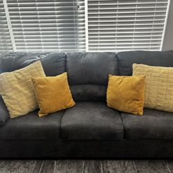88x36 Inch Gray Microfiber Sofa
