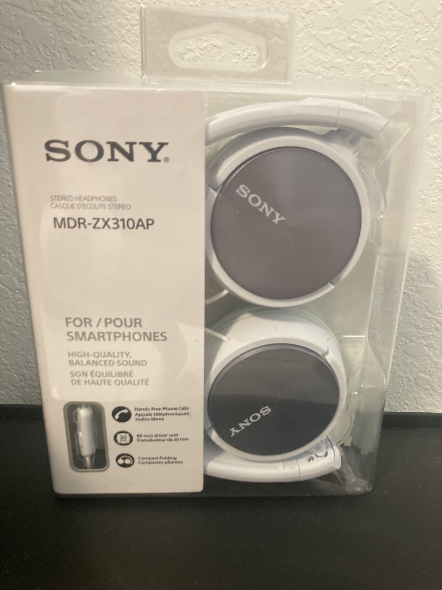 Sony MDR-ZX310AP Headphones (White) - NEW