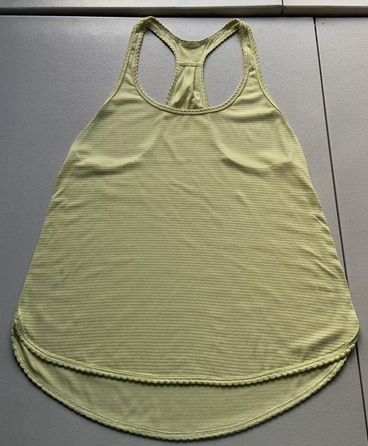 Lululemon Women's 105 Singlet heathered sheer lemon Size 6 tank Top