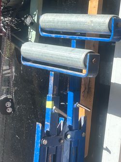 2 Pieces Metal Adjustable Rolling Saw Stands