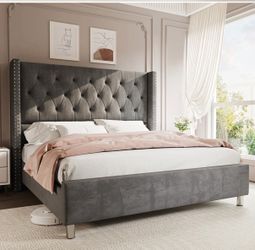 Full size bed frame and mattress