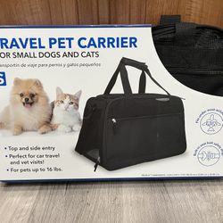 Small Pet Carrier, Black 19" x 12" x 12"