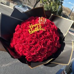 100 Red Roses Bouquet