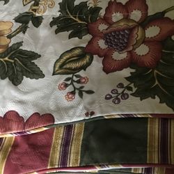 Nice WAVERLY VALANCES FLOWERS/STRIPES LINED RUST,GREEN,LAVENDER