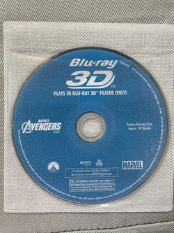 Avengers 3D Disc Only Free Shipping!