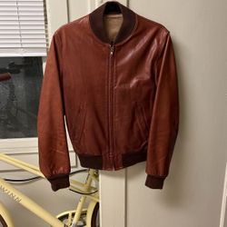 Vintage Johnson Leather Bomber Jacket