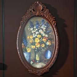 Vintage Inspired Floral “Banquet De Fleurs” by French Artist Gaston Corbier Painting Art