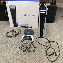 🔥 Sony🔥 PS5 PlayStation 5 Disc Edition Console  W/Controller, Charger, And  Box