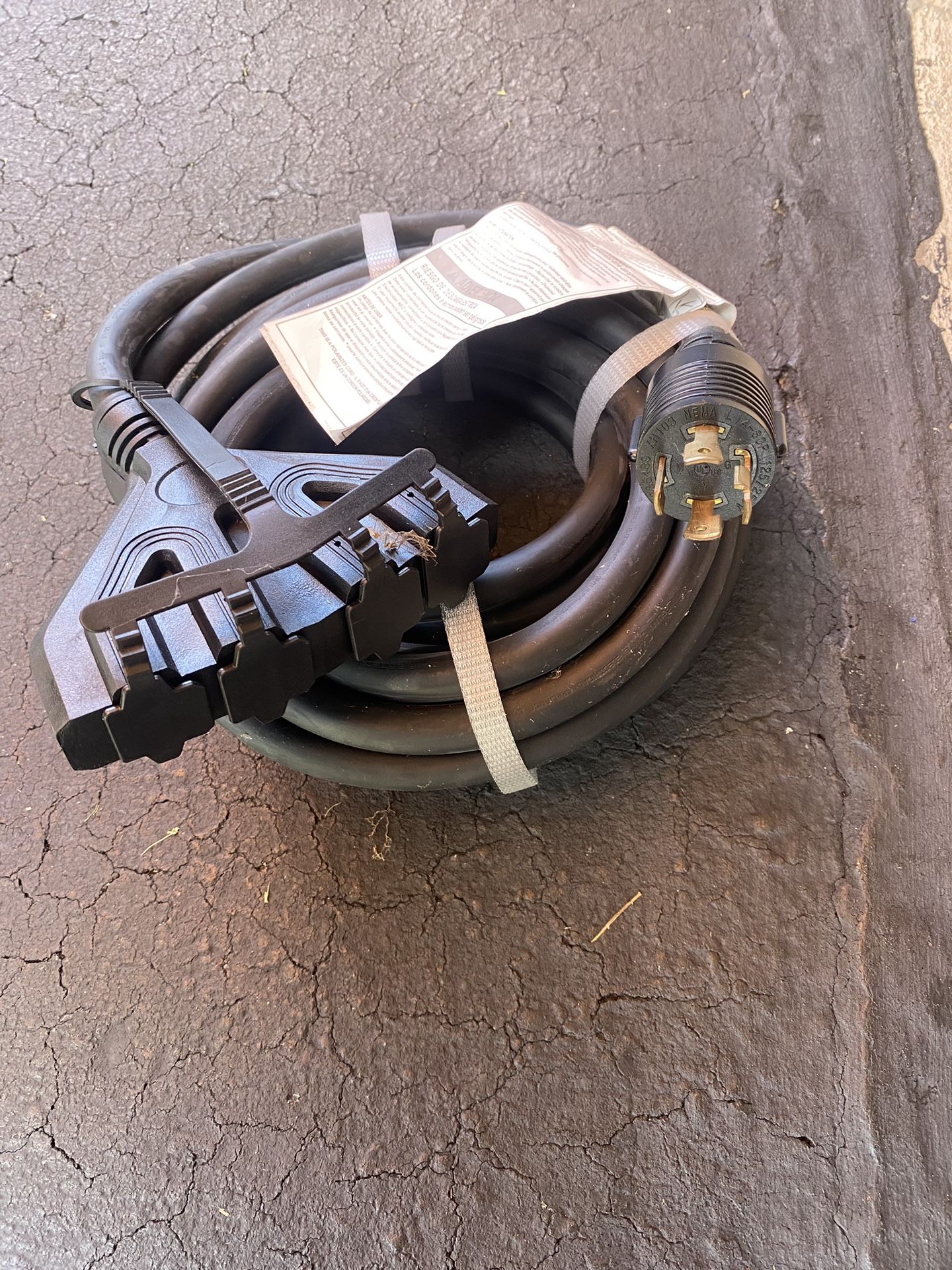 30 Amp Generator Cord 25 Feet One Four Way