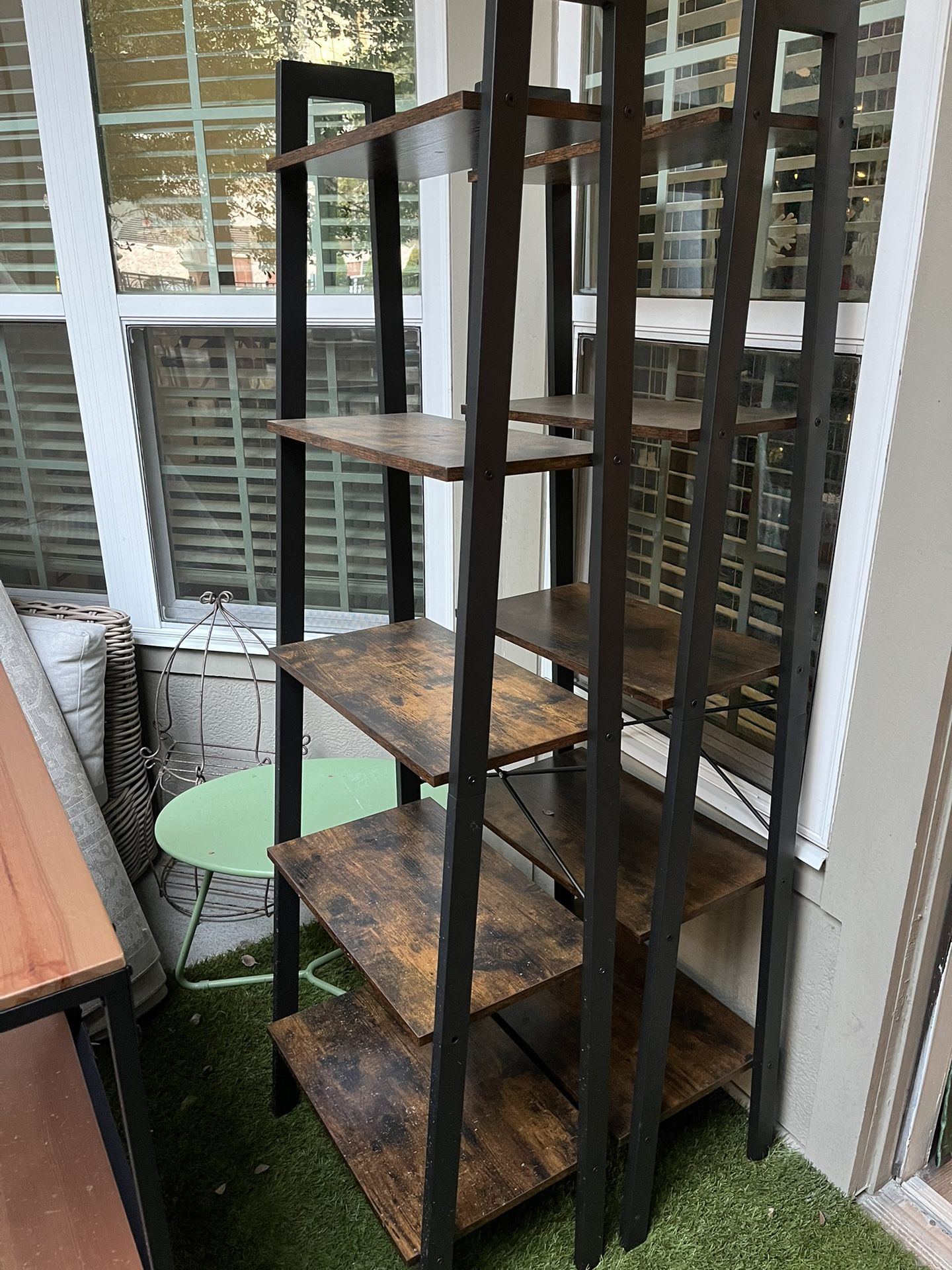 Metal/wood Ladder Book Shelves X2