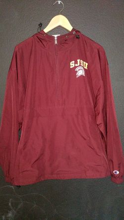 SJSU Spartans Champion Burgendy Hooded Windbreaker